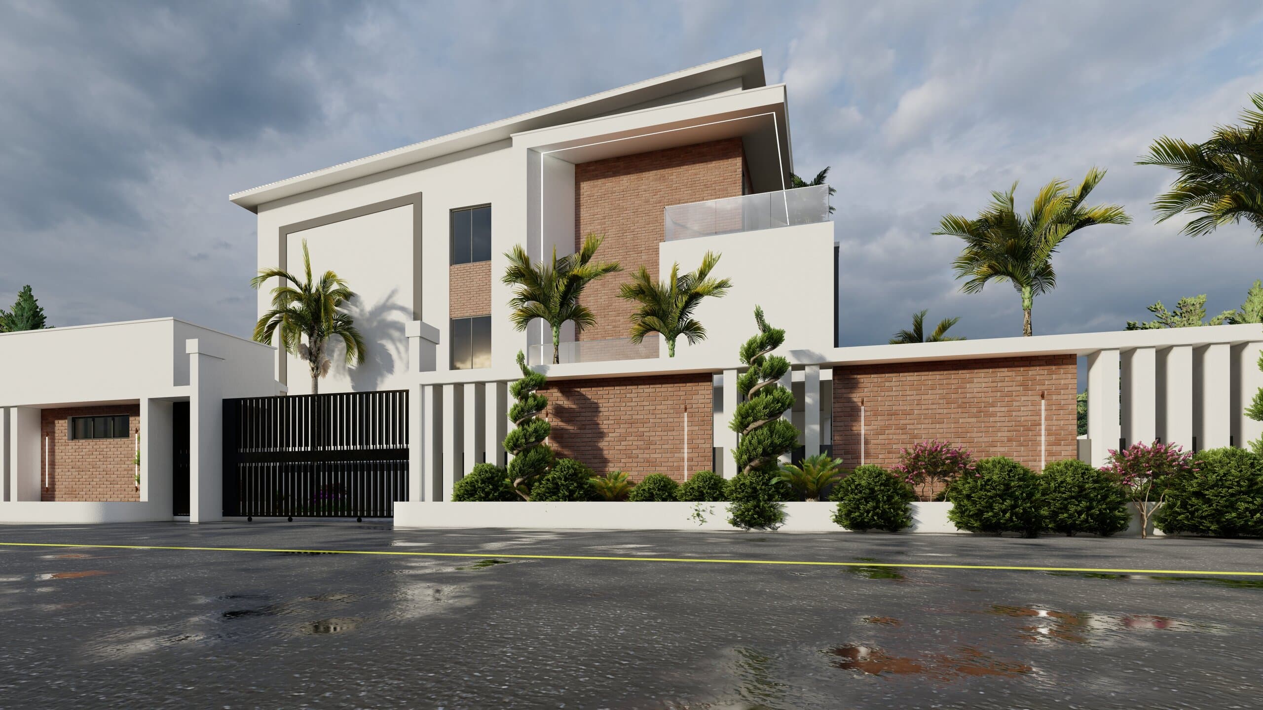 Front elevation of a modern terrace residence